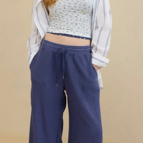 Aerie Soft Landing Ribbed Trouser Wide Leg - Picture 2 of 6